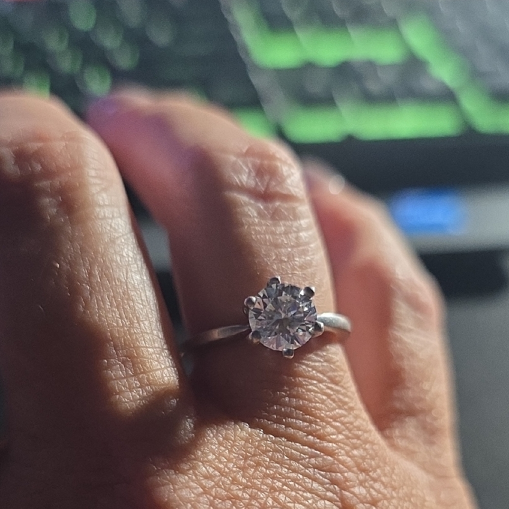 Elegant Silver Solitaire Ring